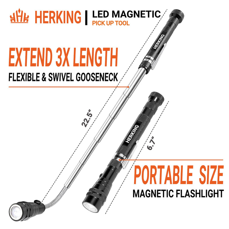 Magnetic Pickup Tool with 3 LED Lights-Birthday Gifts for Men Telescoping Magnetic Flashlight-Mens Valentines Day Gifts for Him Dad Husband Boyfriend Gifts for Men Who Have Everything