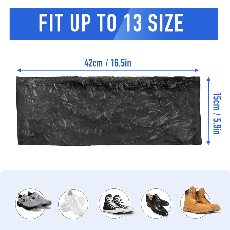 squish Shoe Covers Disposable Non-Slip, 100 Pack 6g Thick Booties Cover, Waterproof Slip Resistant Disposable Shoe Covers Durable Protector Covers for Indoors and Outdoors Fit Up to 13 Size (Black) Black