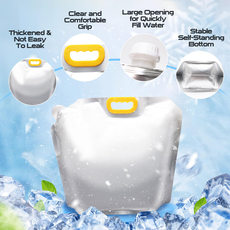 4Pack Ice Bath Bags, Reusable 10L Freezer Water Bags for Ice Bath Collapsible Bathtub Freezer Water Cold Plunge
