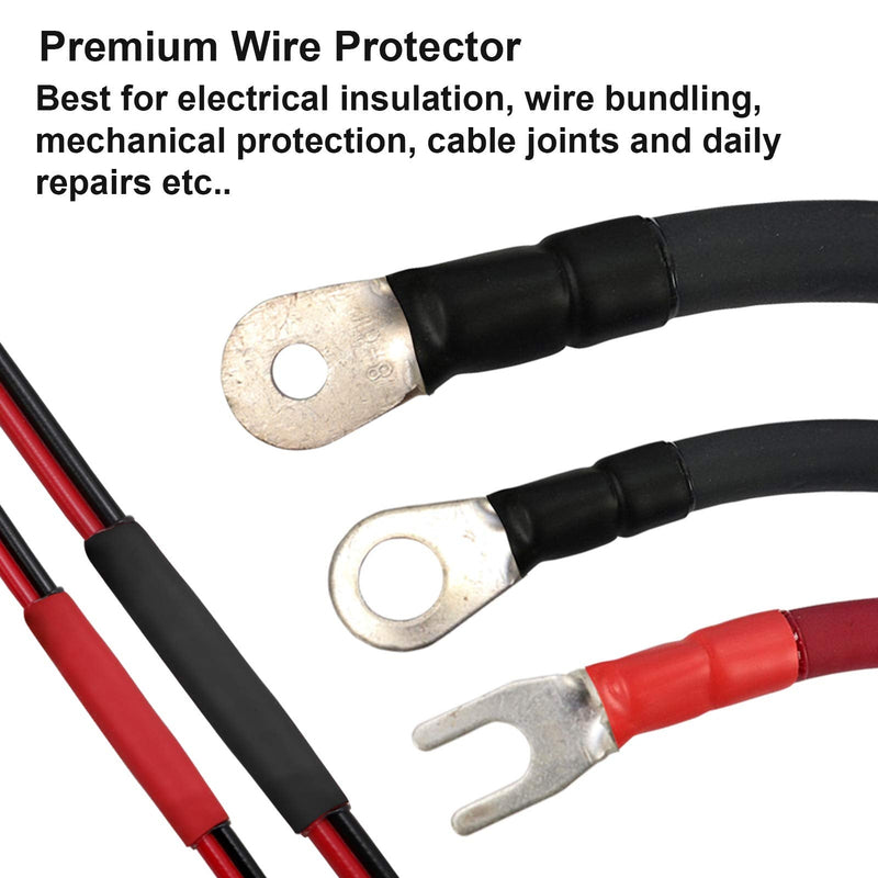 2 Pcs 3/4 inch (Diameter) 3:1 Dual Wall Adhesive Heat Shrink Tubing Kit, Large Wire Shrinkable Tube Wrap by MILAPEAK (4 Feet, Black & Red) 4FT (3/4", 2 Pcs)
