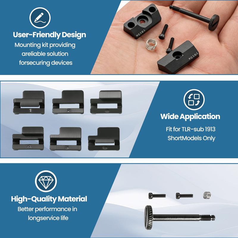 69322 Flashlight Clamp Jaw Kit for Streamlight TLR-7 sub and TLR-8 sub (1913 Short Models Only), Clamp Assembly Replacement for Streamlight 69402 69407 69418 69505, Black