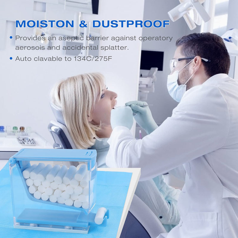 Dental Cotton Roll Dispenser Holder Organizer Hygienic Cotton Roll Divider Professional Clinic Home Use Transparent Press Type White