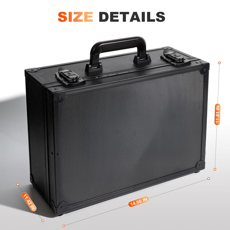 Toploader Storage Box for 3” x 4” 35pt Rigid Cards,Trading Card Case with Key Lock for Sports Cards Holds 600+ Toploaders or 135+ Magnetic Holders with 40pcs Labels and 6 Foam