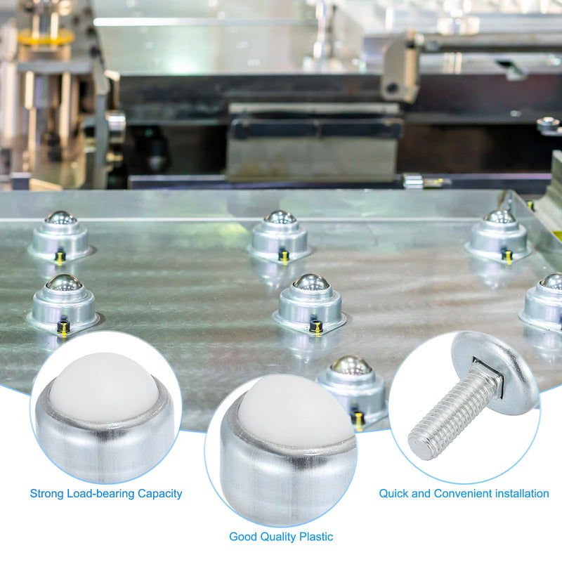 PATIKIL 1" Roller Ball Transfer Bearing, 6 Pcs Round Ball Unit Nylon, Carbon Steel Casters for Conveyor Roller Stand Transmission Furniture