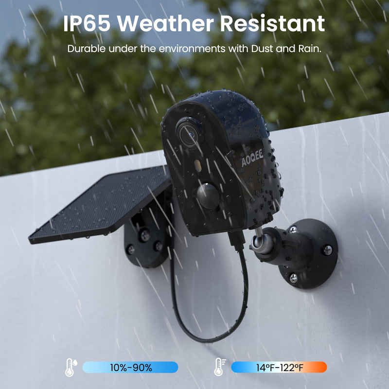 Solar Camera Outdoor Wireless-2K Battery Powered Outside Cameras for Home Security with PIR Motion Detection, Siren Alarm, 2-Way Talk, SD Card&Optional Cloud Storage, Work with Alexa, Y8 1P 2.4Ghz-1P-B