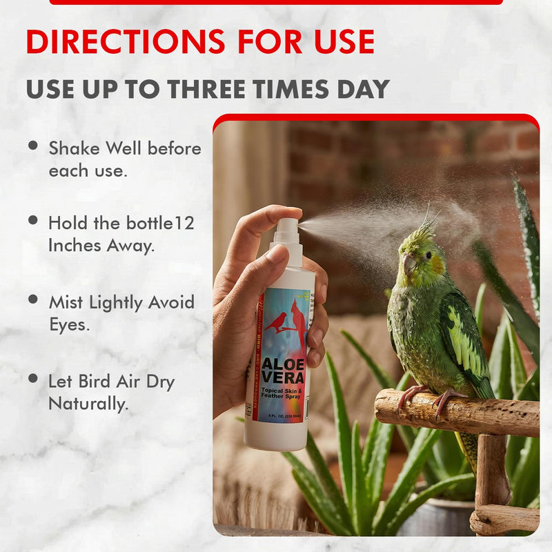 Morning Bird Aloe Vera Spray 4 Fl Oz – Natural Topical Spray for All Birds – Soothes Dry Skin & Supports Healthy Skin – Easy-to-Use Spray Bottle for Gentle Hydration & Skin Relief 4 Fluid Ounces