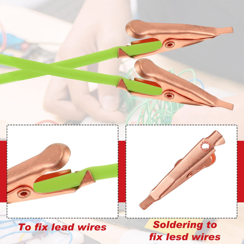 Moxweyeni Soldering Heat Sinks Micro Clip, Toothless Mini Alligator Clips Small Alligator Clips Electrical with Smooth Microscopic Tip, 5 Amp with Protective Insulation Cover for Solder(20 Pack) 20