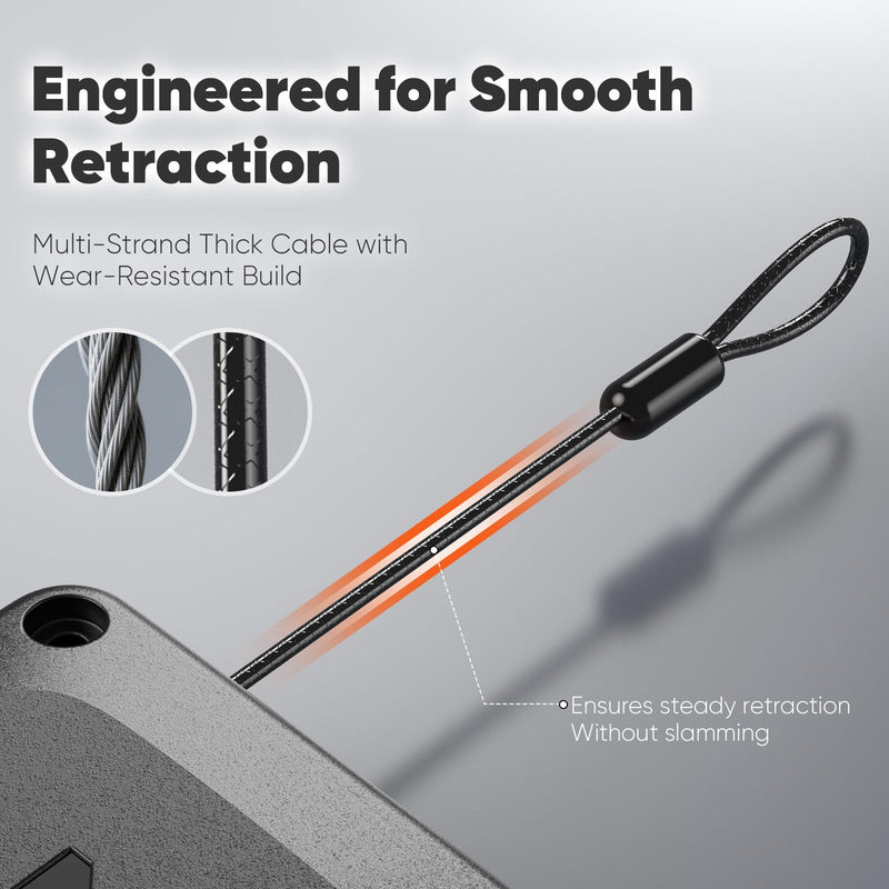 EKZ Retractable Automatic Door Closer – Fits Sliding Glass, Screen, Single & Double Doors – Strong 3.3 lb Spring Tension, Punch-Free Easy Install for Entry, Bathroom, Bedroom, Study (1 Pack) 1 Piece - NewNest Australia