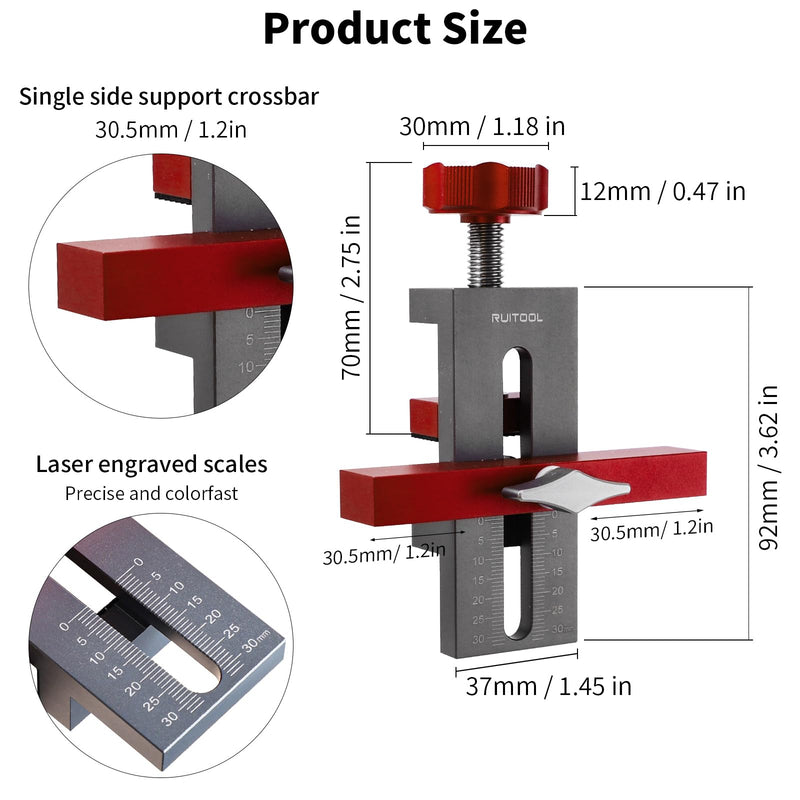 RUITOOL Cabinet Door Installation Positioner, Mounting Jig for Installing Cabinet Doors, Easily Adjustable Aluminium Alloy Versatile Cabinet Door Positioning Tool for Most Cabinet Doors