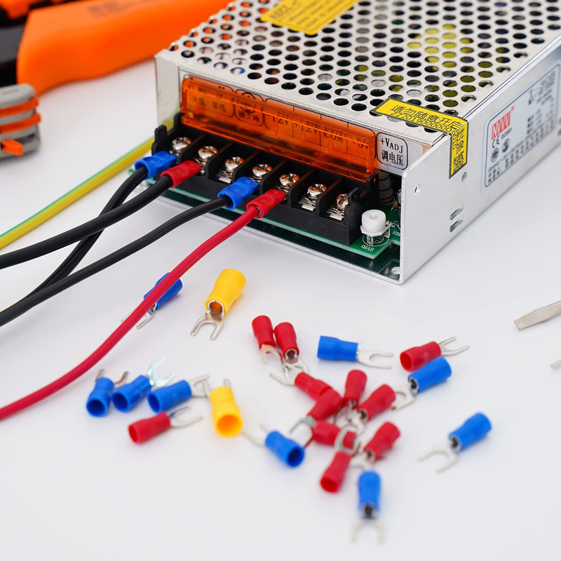 Terminal Block,2 Pack 4 Circuits 20-30A 200v-450v Dual Row Screw Terminals Strip +16 PCS Heat Shrink Wire Connectors 20 Amps