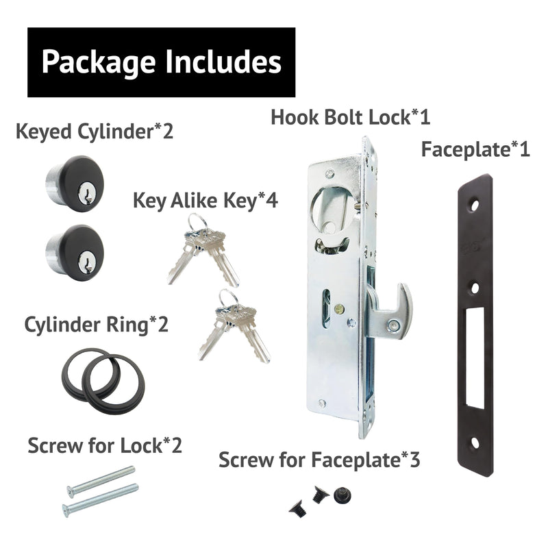 elox Storefront Narrow Stile Mortise Door Lock Hookbolt, Sliding Bolt & Zinc Alloy Cylinder Combo with Key & Adams rite cam, (31/32" Backset, Bronze Duronodic Color) Bronze Duronodic Finish
