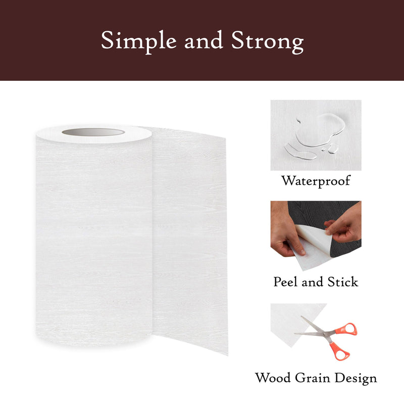 White Wood Grain Wallpaper Border (1.97 inch x 393.7 inch, 5 Centimeter x 10 Meter) Self Adhesive Removable Waterproof Peel and Stick Wall Edging Mirror Framing Bathroom Décor White 2" x 394"