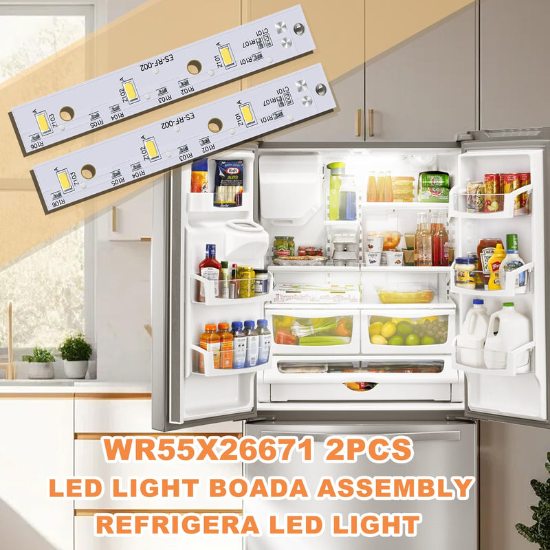 New Upgraded WR55X26671 Refrigerators led Light Board Replace Freezer Light Board Compatible ps11767930 ap6035586 4468532 eap11767930 6PCS 6 Pack