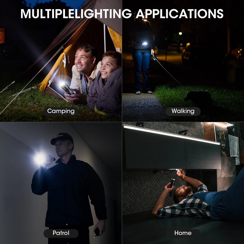 Flashlights Rechargeable LED High Lumens - 4 Pack 90,000LM Super Bright Flashlight, Adjustable Powerful Flash Light with 5 Modes, Waterproof Handheld Flashlight for Home, Camping