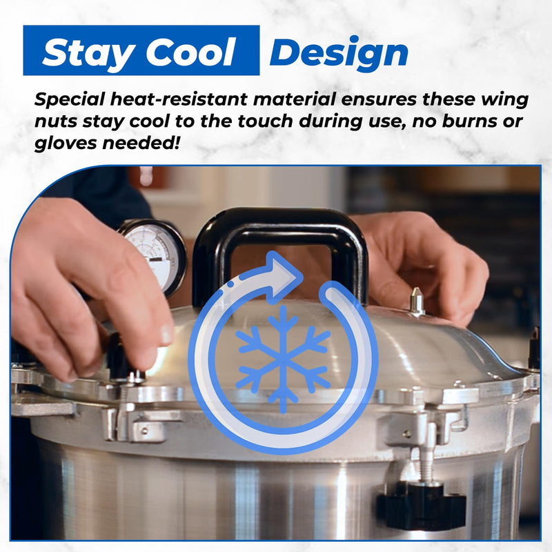 6Pcs Wing Nuts Compatible with All American 1930 Pressure Cookers/Canners 910 915 921 925 930 941, Replacement Parts Prevent Steam Leaks