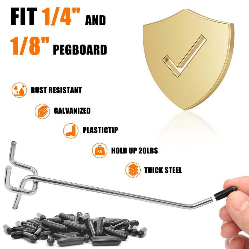 Pegboard Hooks Pegboard Accessories,8 inch,Pegboard Organizer Kit for Garage Organization,Tool Storage,16 Pack 8inch