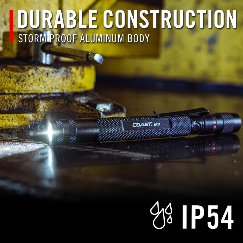 Coast® HP3R 385 Lumen Rechargeable LED Penlight with Twist Focus™, Orange