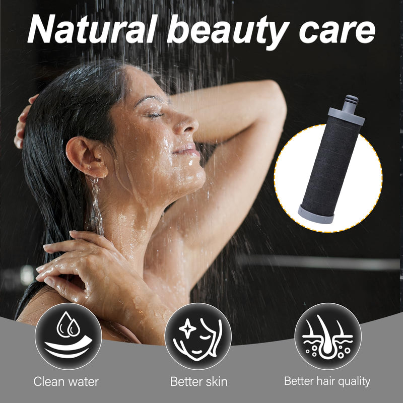 Carbon Shower Filter Cartridge 2PCS, Compatible with Shower Filter System, Reduces Chlorine, Heavy Metals & Impurities 2