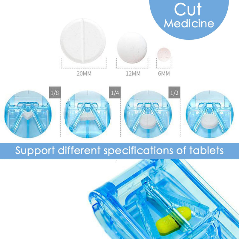 2 Pack Pill Crusher and Cutter, Pill Grinder for Vitamins Tablets with Cleaning Brush and Durable Pill Cutter (Pink) Pink