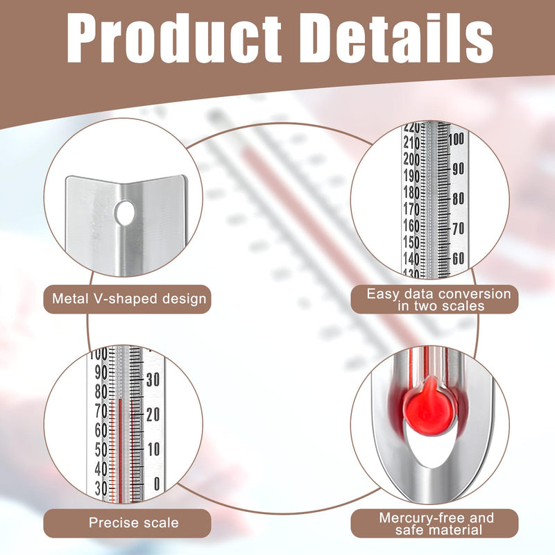 Tellegloww 12 Pcs V Shaped, Dual Scale Science Thermometers, Mercury Free Lab Thermometer for Student School Supplies, Classroom Teaching Tools for Kids, Adults
