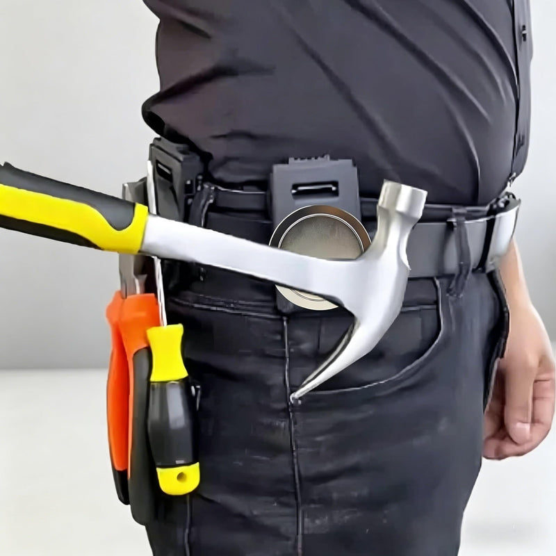 Clip-On Magnetic Belt Tool Holster for Wrench, Pliers, Screwdriver, Hammer, Drill Bits & Sockets Silver,Silver
