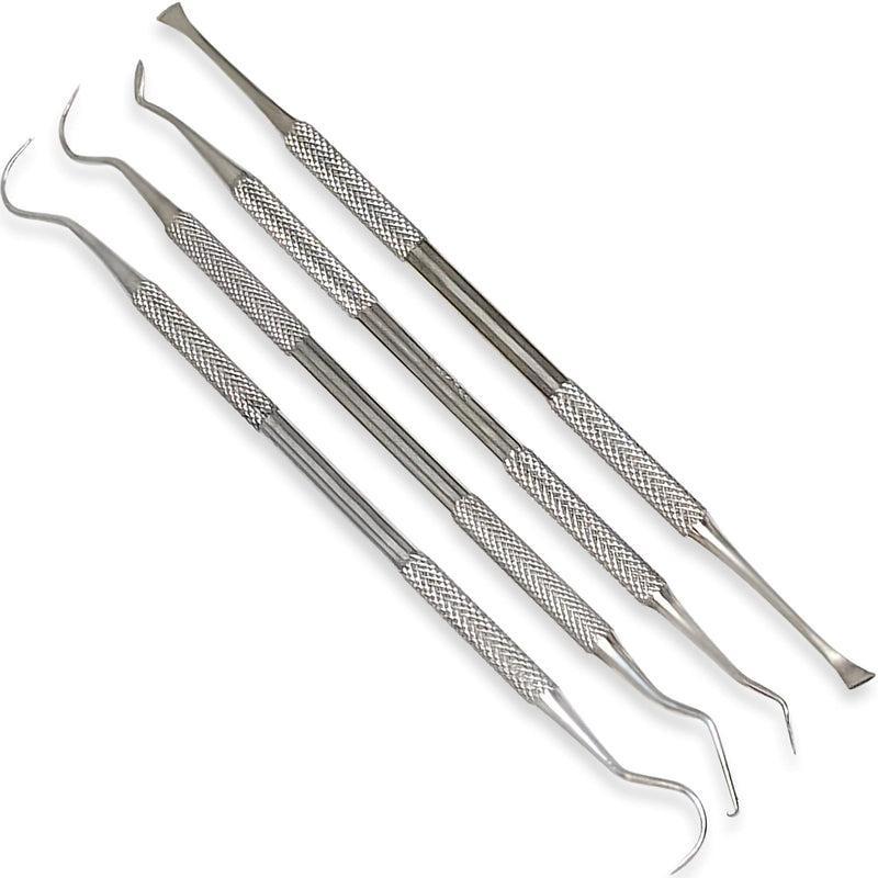 Professional Dental Hygiene Kit - Stainless Steel Tartar Remover, Tooth Scraper, Pick Scaler, Penlight, Toothbrush, and Case