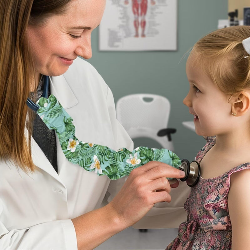 Floral Tropic Palm Leaves Stethoscope Cover Sleeve for Nurse Doctor Stethoscope Accessories 1 Piece Dog Paws Print Stethoscope Sleeve Universal Green Floral Tropic Palm Leaves 1 Pack