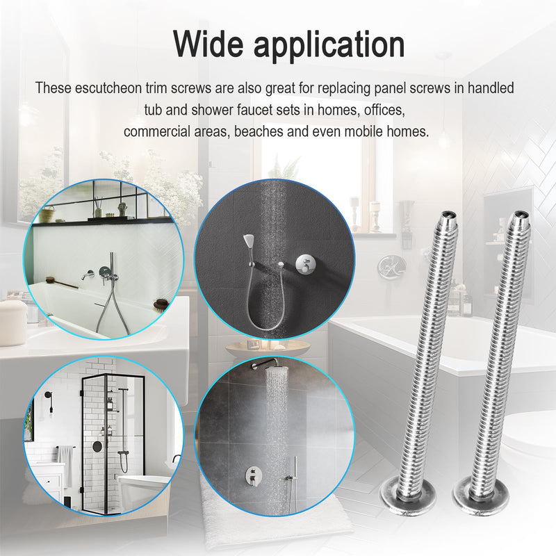 2-Pack 15528 Shower Faucet Escutcheon Screws Replacement for Moen - Escutcheon Trim Screws Shower Handle Cover Plate Screws for One-Handle Tub and Shower Faucets