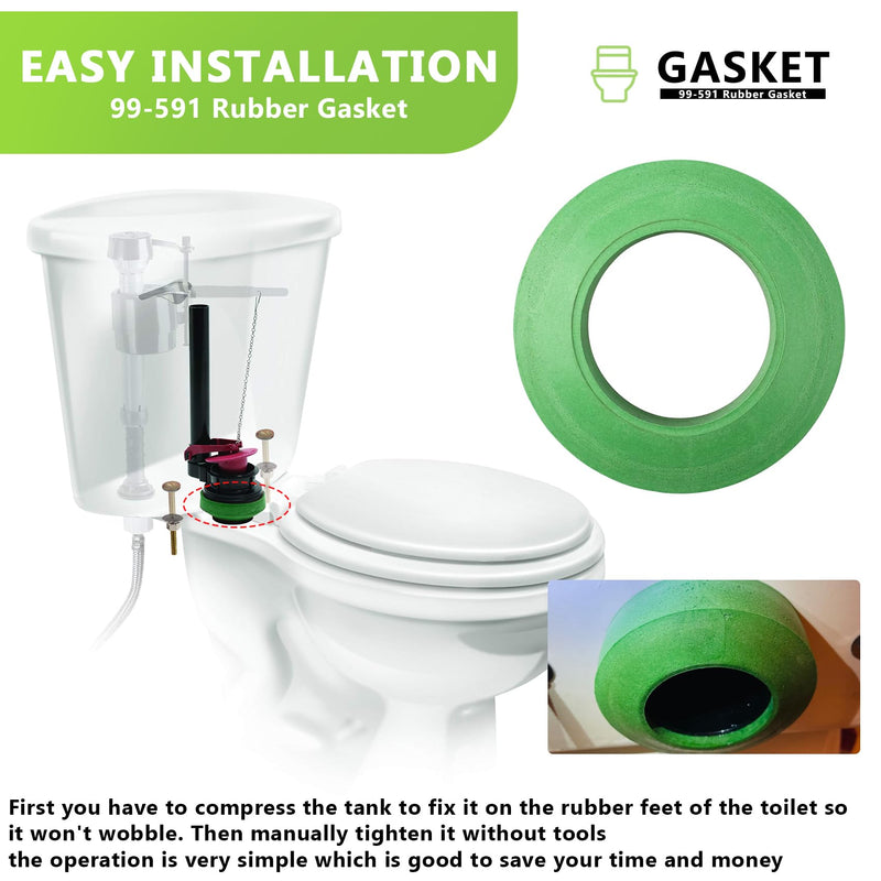 1 Pack 99-591 Toilet Tank to Bowl Gasket for Gerber toilet 28-299/380 | for Gerber 384/385/790 Tank,and 21-752 ,21-372 Bowls and for Other Gerber toilets,Replace 99-582/99-537