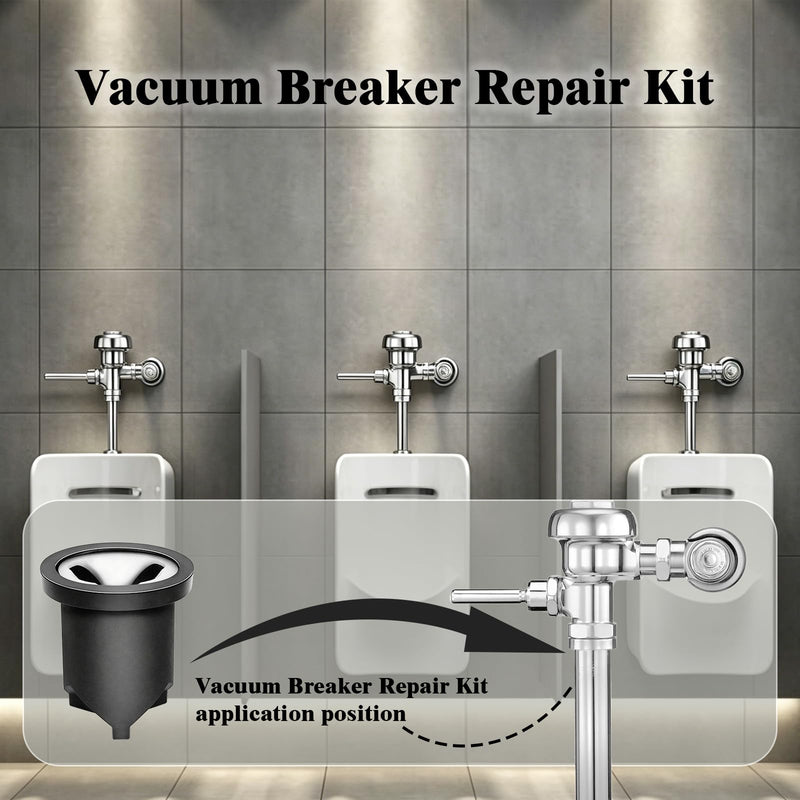 Vacuum Breaker Repair KIT, Compatible With TOTO Repair Fittings, Black, Gum, for Geodorizing and Backflow Prevention of Flush Valve Outlet Pipe 2Pcs 2