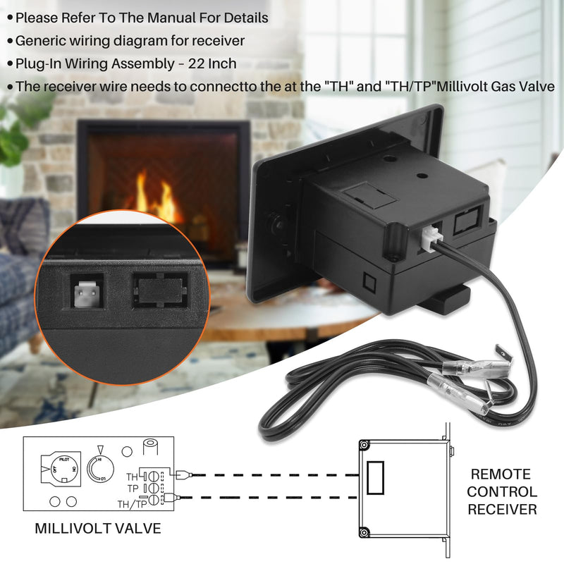 Gas Fireplace Remote Control Kit for Standard Millivolt Valve Appliances