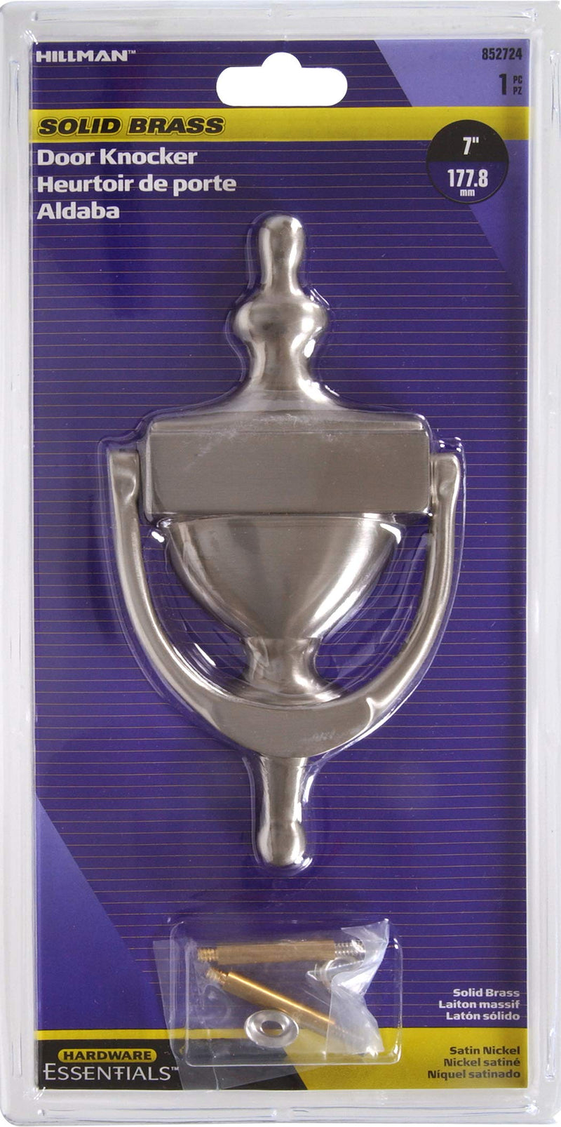 Hardware Essentials 852724 Satin Nickel Door Knocker, 7-Inch