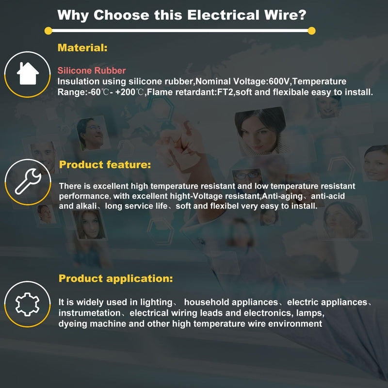 Electrical Wire 14 AWG 14 Gauge Silicone Wire Hook Up Wire Cable 20 Feet [10 ft Black and 10 ft Red] Soft and Flexible 400 Strands 0.08 mm of Tinned Copper Wire High Temperature Resistance (14AWG) 2 Colors each 10FT 14AWG