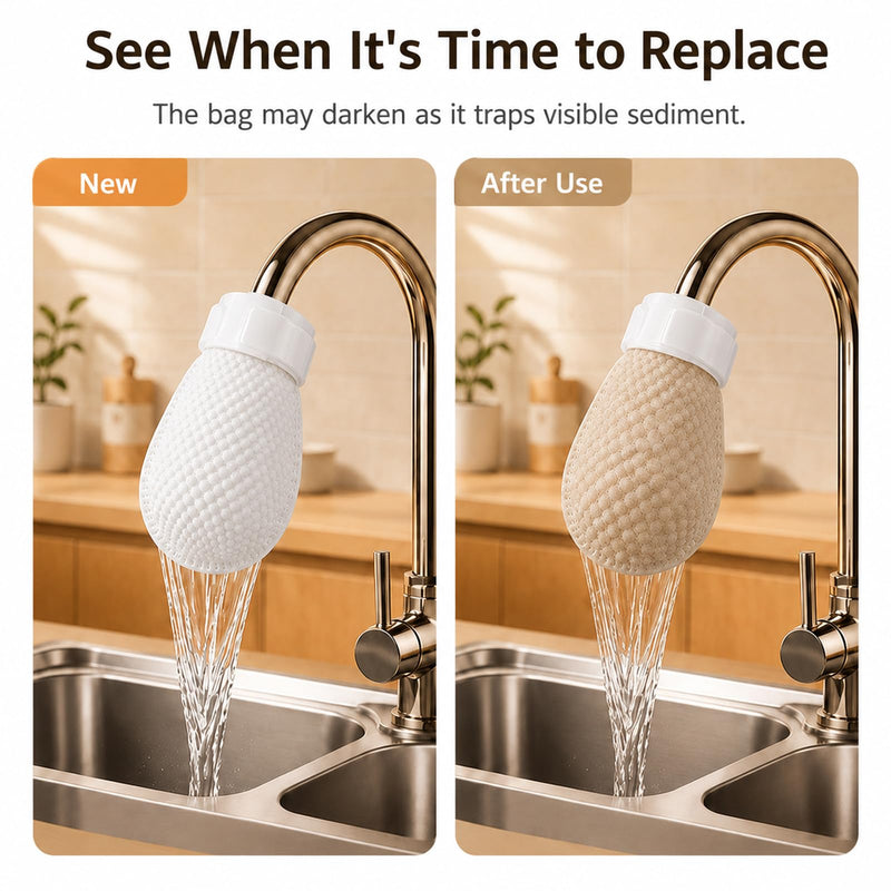 50 Pack Faucet Filter Bags, 3-Layer Sink Tap Filters with Adjustable Strap