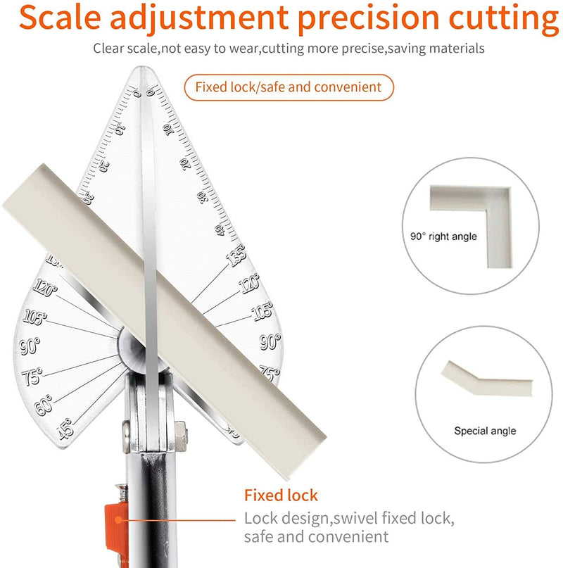 Multi Angle Miter Shear Cutter Hand Tools,45-135 Degree Adjustable Angle Scissors Trim Shears Tools for Vinyl Wood Molding Trim, 2 Extra Spare Blades Included With 2 Extra Spare Blades