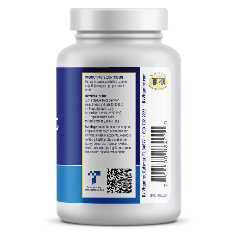 Rx Vitamins NutriGest Capsules for Cats & Dogs - Probiotics for Digestive Health Enhanced with Glucosamine for Gut Health Support - Helps with Constipation Relief and Anti Diarrhea - 90 Capsules New Label