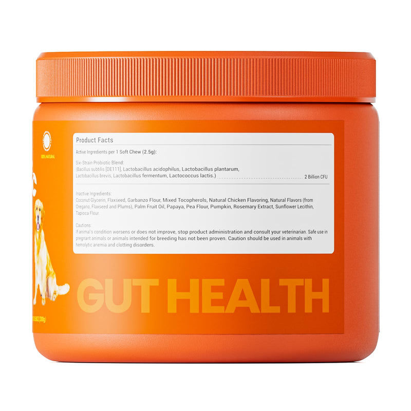 Probiotics for Dogs - Digestive Enzymes for Gut Flora, Digestive Health, Diarrhea & Bowel Support - Clinically Studied DE111 - Dog Supplement Soft Chew for Pet Immune System - Chicken