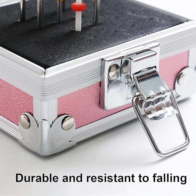 Daconovo 30 Holes Manicure Drill Bit Storage Box Manicure Tool Organizer Nail Drill Bit Holder Case Portable Nail Art Storage Container for Nail Salon - NewNest Australia