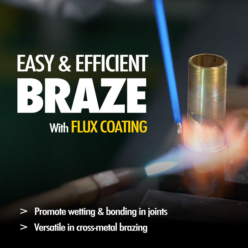 20 Sticks Flux Coated Brazing Rods Bcup-5 15% Silver Solder Phos Copper Brazing Alloys Flat Welding Rods Industry 1/16" x 18" for Air Conditioning Refrigerator Cold Storage HVAC Units Flux Coated 15% Silver