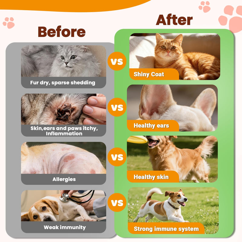 Yeast Infection Treatment for Dogs & Cats-Natural Fast Relief Drop for Itchy Skin, Ears & Paws Redness -Supports Allergy, Inflammation & Immune Health,2 fl oz Salmon Flavor (1 Pack) 1 Pack