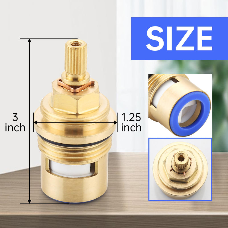 Faucet Cartridge Replacement for Kohler 1000187 1000188, Ceramic Valve Faucet Replacement Parts use in Deck Faucets with 3/4 inch Valves (Cold+Hot Cartridge) Cold+Hot Cartridge