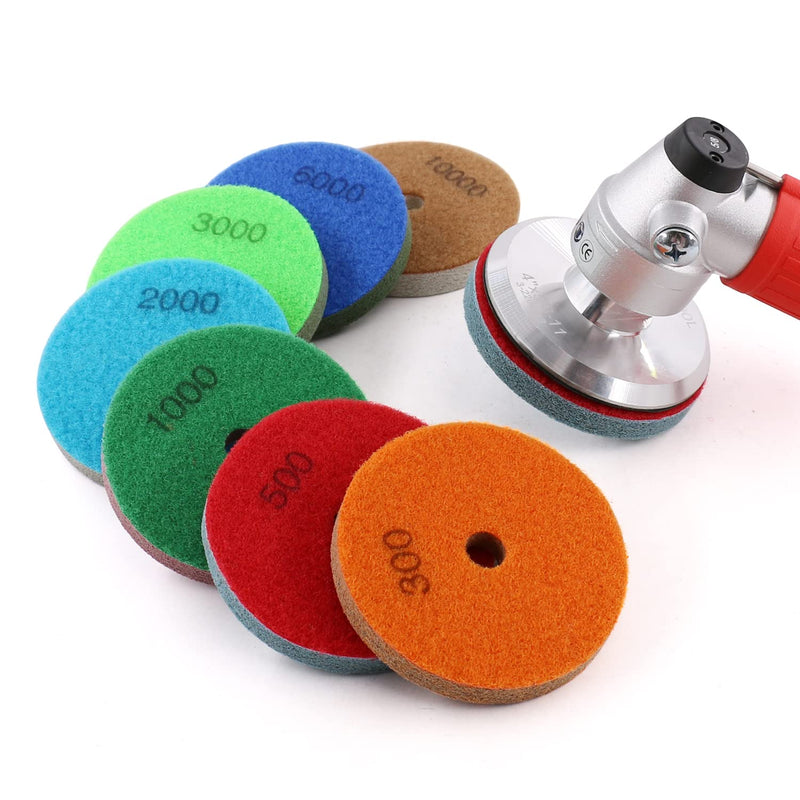 4 Inch Sponge Fiber Polishing Pads for Marble Granite Stone Cleaning polishing-7 PCS Set 7 Pcs Set