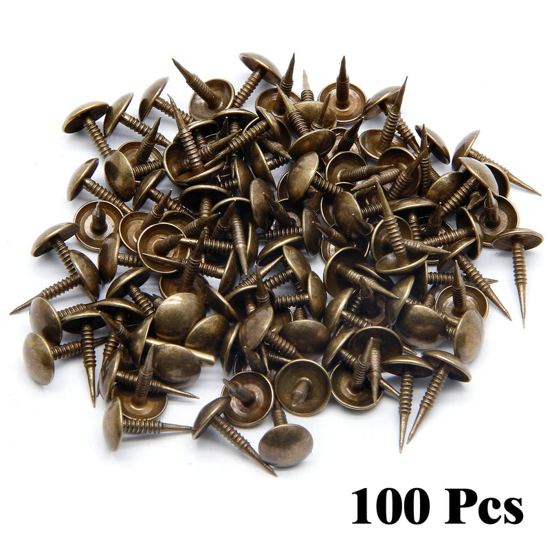 Piutouyar Bronze Upholstery Tacks, Decorative Tack, Furniture Tacks Pins 8mm x 15mm / 0.31 Inch x 0.6 Inch, Upholstery Nails for Sofa, Door, Jewelry Box(100Pcs) style2