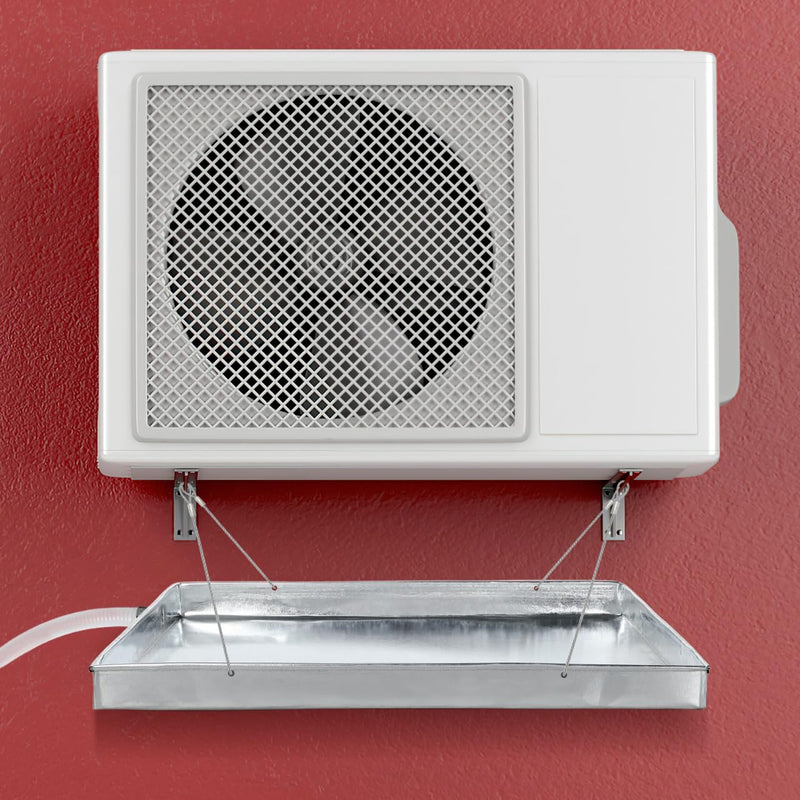 Air Conditioner Drip Pan 16 Inch Stainless Steel External Unit Water Tray with 6.5 Feet Drain Hose and Clamp Universal Ac Drain Pan for Portable and Outdoor Air Conditioning Units Silver 40.00X40.00X3.50CM