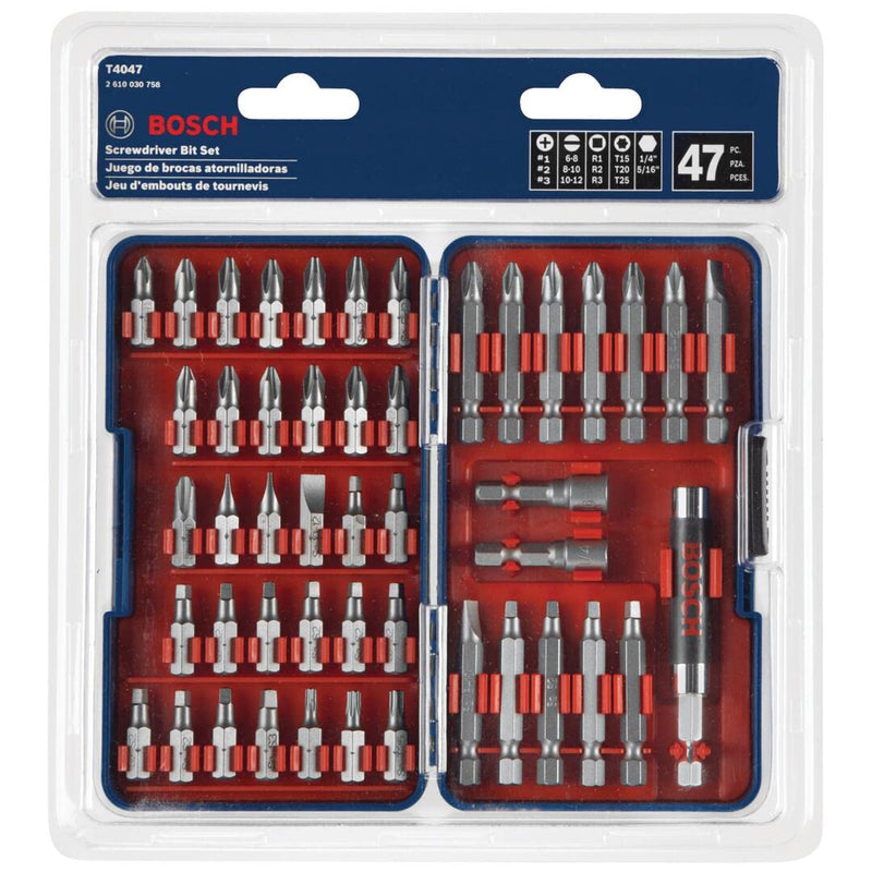 BOSCH T4047L 47-Piece High-Carbon Steel Hex Shank Screwdriver Bit Assorted Set
