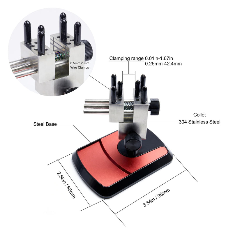 Mini Vise Table Top Clamp, Adjustable Steel Small Vice 360° Rotatable 0.01-1.67' Clamping Range Compatible with Hobby Models, RC Models, Dolls, Jewelry, Watches DIY Repair