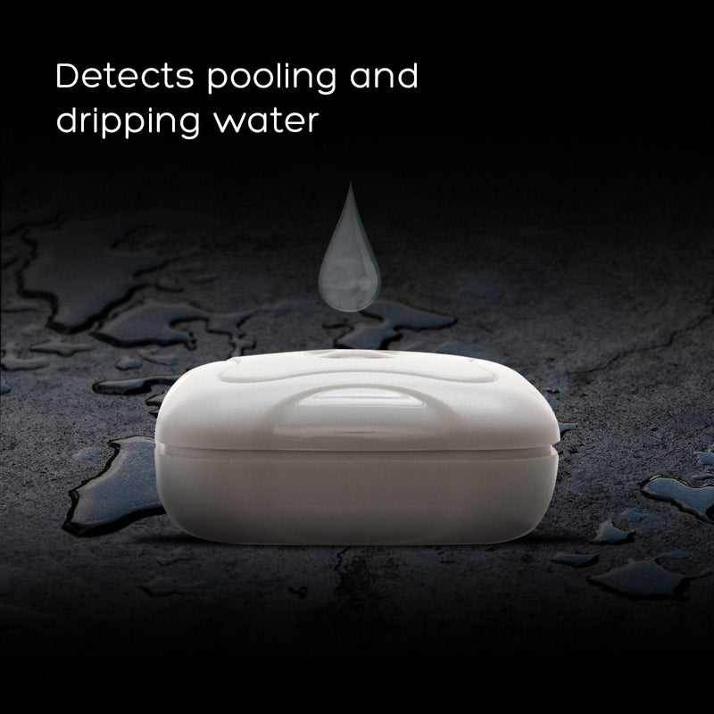 2 Pack Water Leak Detector - 95 dB Flood Detection Alarm Sensor for Bathrooms, Basements, Laundry Rooms, Garages, Attics and Kitchens by Mindful Design (White, 2 Pack) 2 Count White