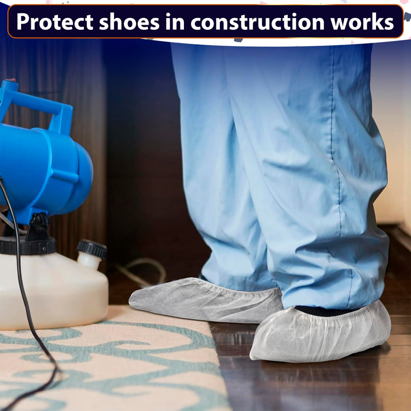 100Pcs Shoe Protector Disposable Shoe Covers for Indoors - Non Slip Shoe Covers Shoe Booties Protectors for Outdoor Shoe Covers - 50Pairs White Shoe Booties Disposable for Walking Boot 50Pairs Disposable White Shoe Covers