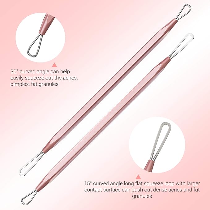 MelodySusie Blackhead Remover Pimple Popper Tool Kit Professional Blackhead Extractor Tool for Nose Facial Stainless Steel Acne Comedon Extractor Bleamish Whitehead Pop Tool Portable with Metal Case - NewNest Australia