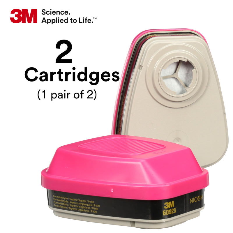 3M P100 Respirator Cartridge/Filter 60925, NIOSH Approved, 1 Pair